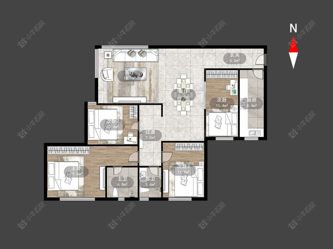 福康宁花园房源户型图 常州福康宁花园在售二手房源户型图_小牛看房
