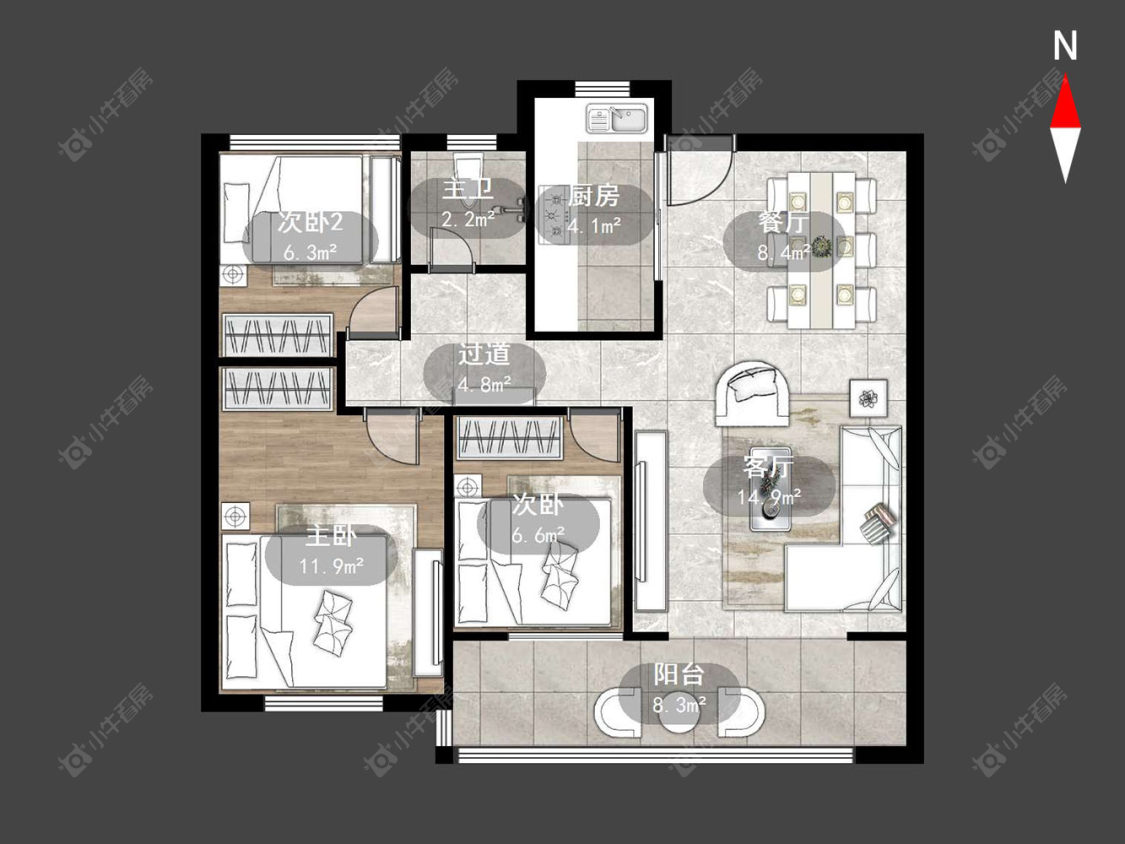 常州中南红玺台在售二手房源户型图_小牛看房