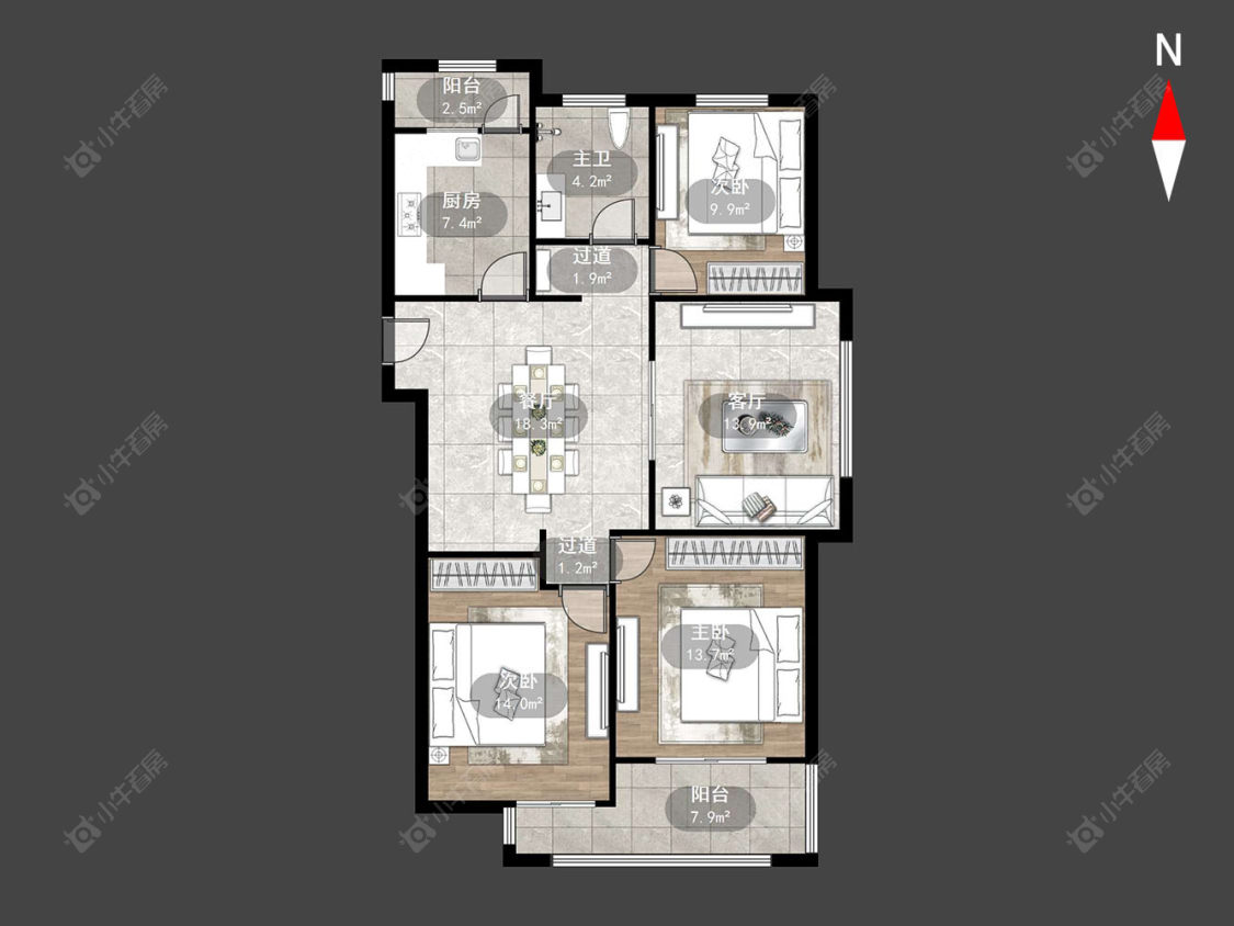 常州万水美兰城在售二手房源户型图_小牛看房