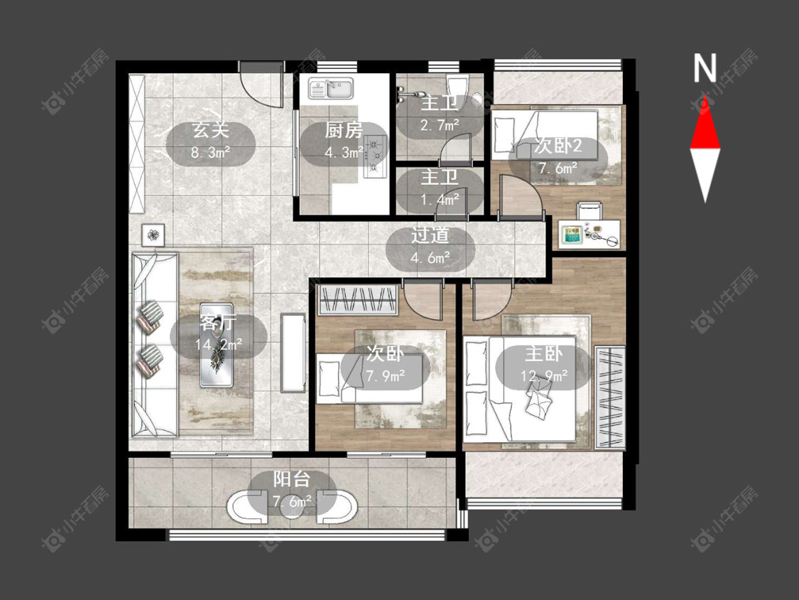 常州弘阳云峯在售二手房源户型图_小牛看房