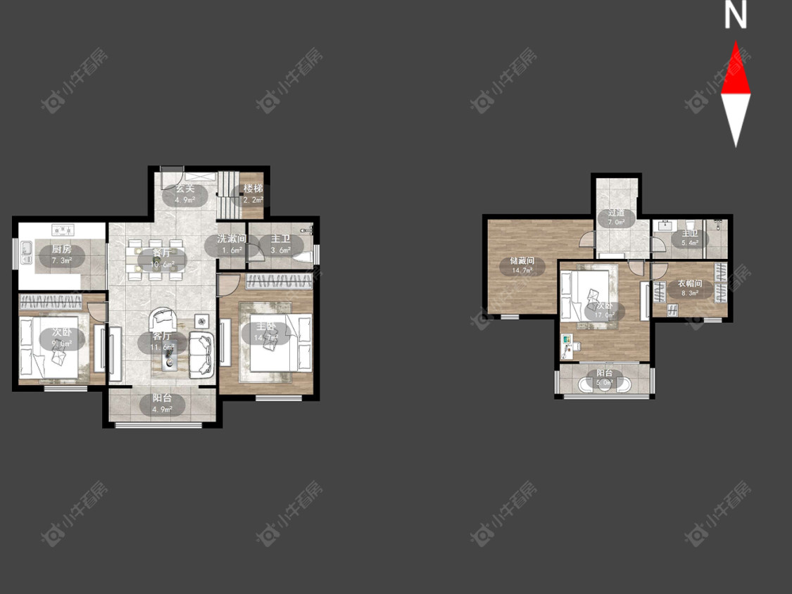 常州公园壹号一二期在售二手房源户型图_小牛看房