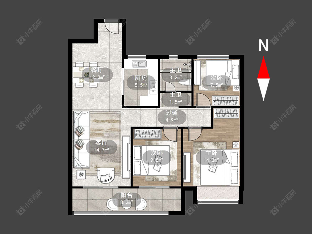 新城锦域房源户型图 常州新城锦域在售二手房源户型图_小牛看房