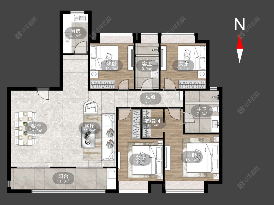 华宇常宁府房源户型图 常州华宇常宁府在售二手房源户型图_小牛看房