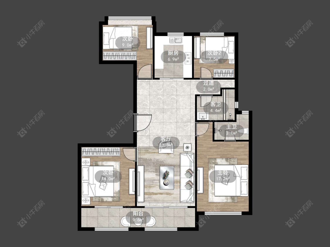 丹阳红星天铂在售二手房源户型图_小牛看房