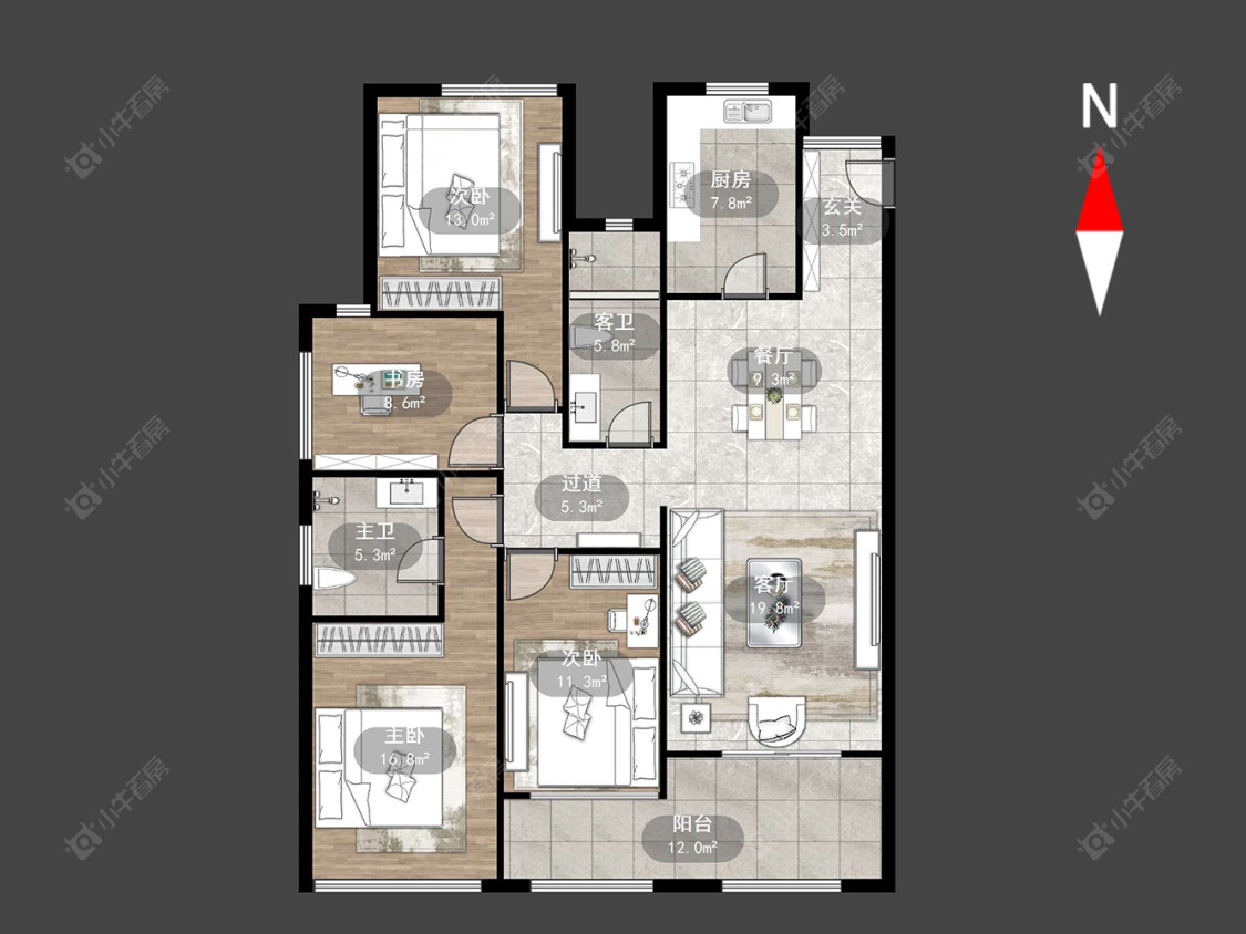 常州路劲铂隽在售二手房源户型图_小牛看房