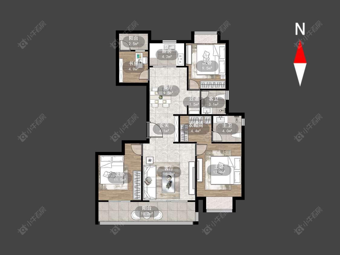 花语江南房源户型图 常州花语江南在售二手房源户型图_小牛看房