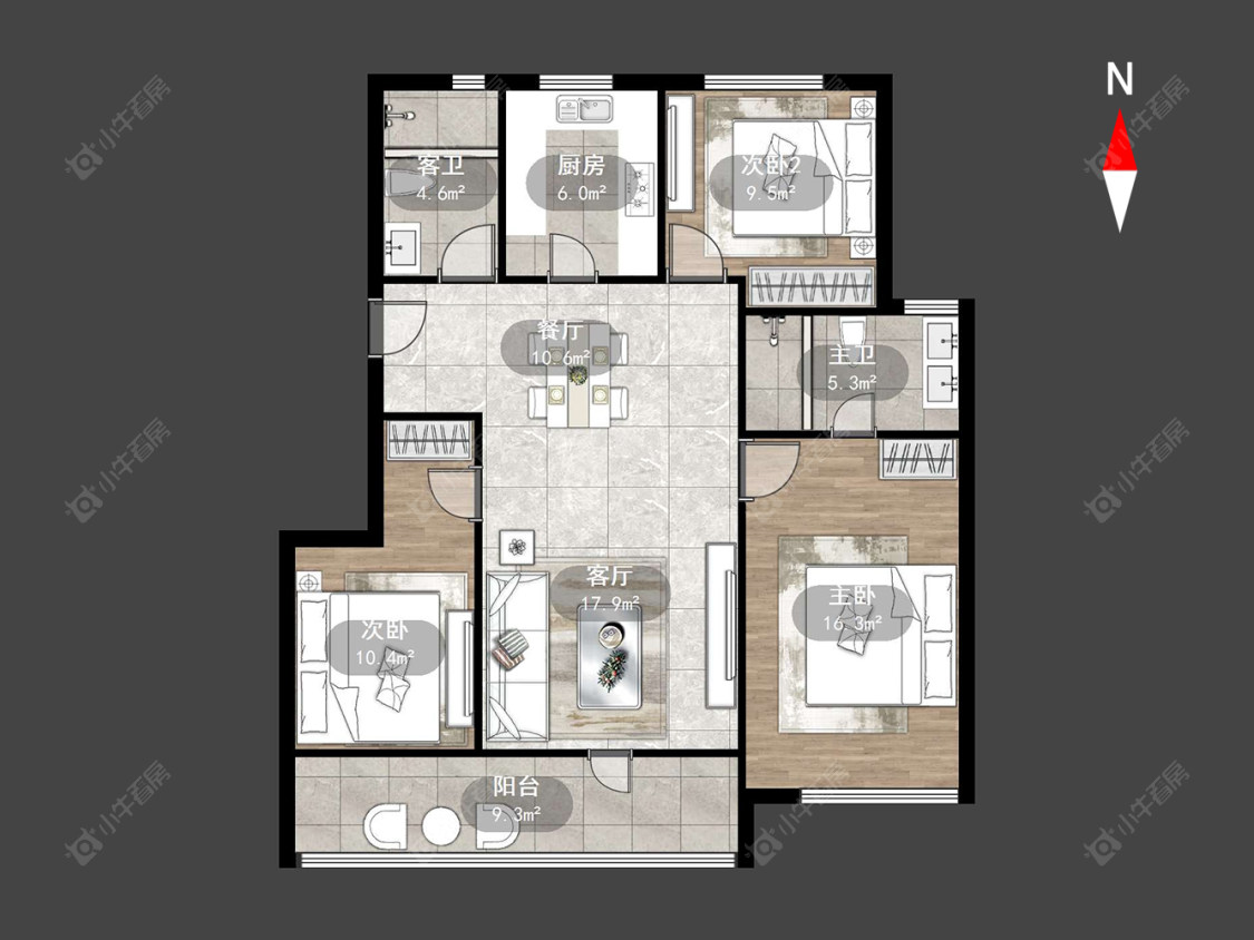 中建国贤府房源户型图 常州中建国贤府在售二手房源户型图_小牛看房