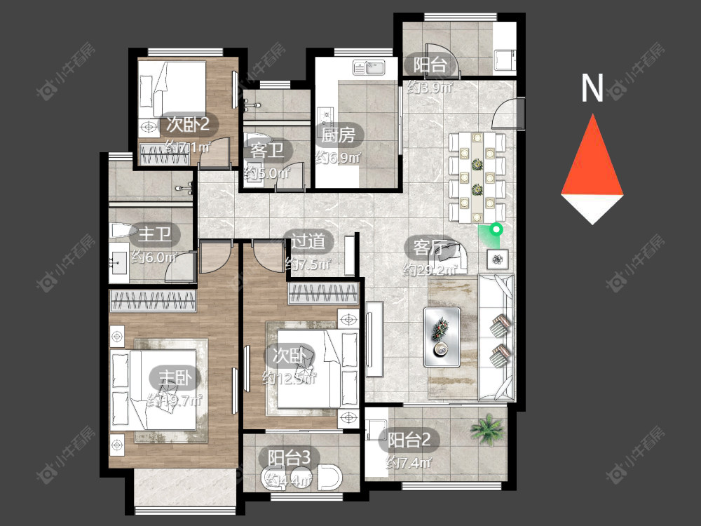 常州紫金城南区在售二手房源户型图_小牛看房