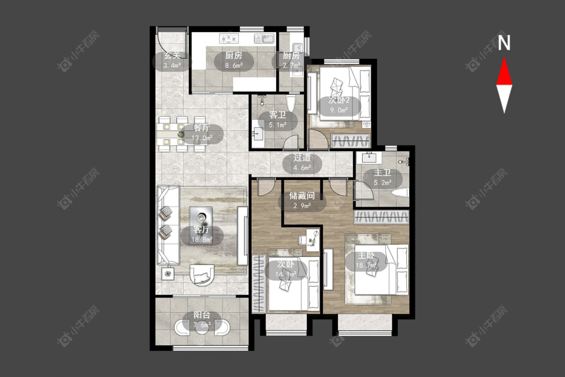 常州恒大御景在售二手房源户型图_小牛看房