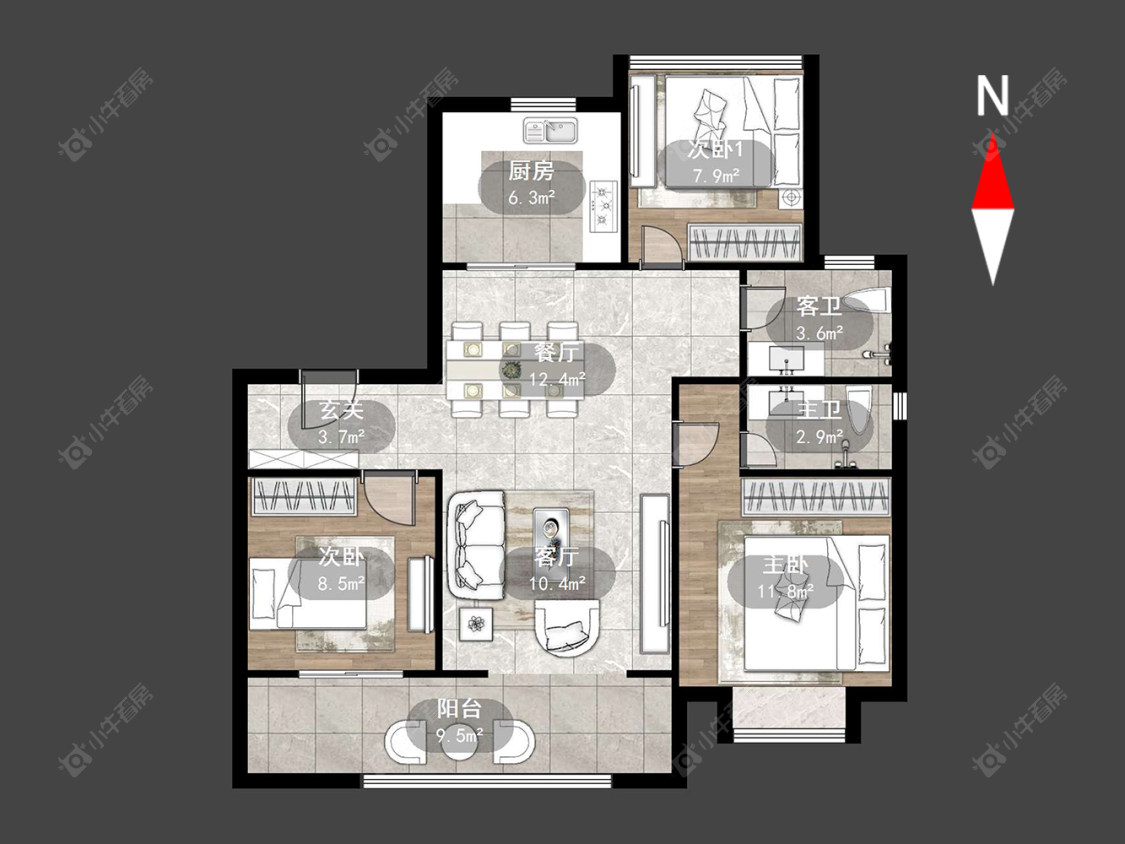 华润万象府房源户型图 常州华润万象府在售二手房源户型图_小牛看房
