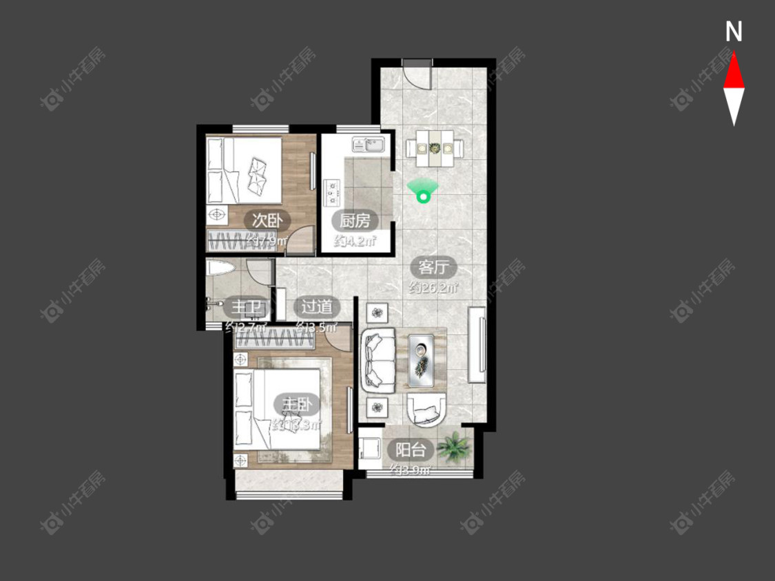 常州梧桐香郡一期在售二手房源户型图_小牛看房