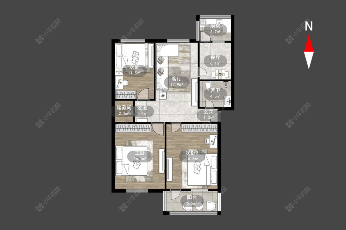 常州城中花苑在售二手房源户型图_小牛看房