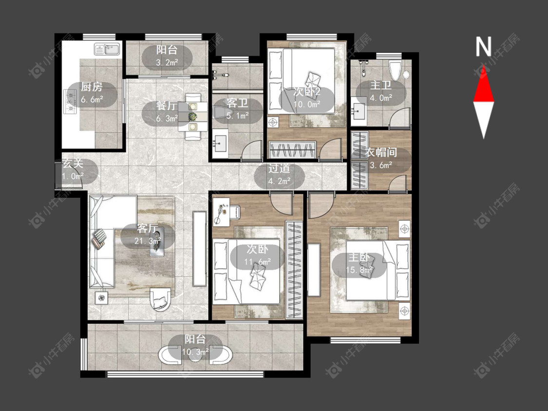 常州天禄西阆苑在售二手房源户型图_小牛看房