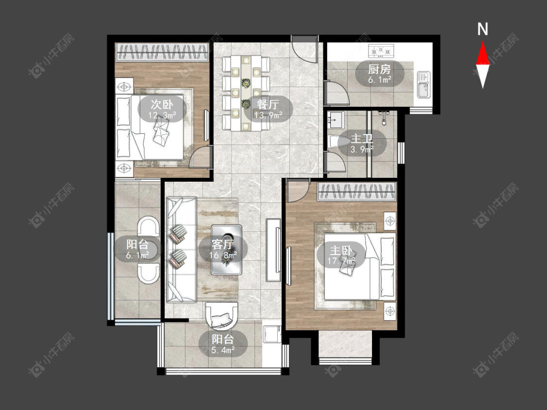 常州景潭花园E区在售二手房源户型图_小牛看房