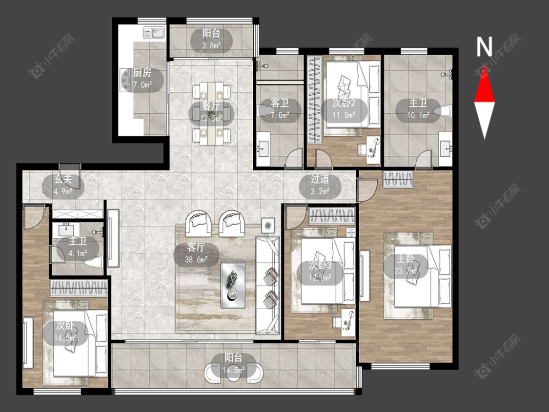 常州中建招商龙宸壹号在售二手房源户型图_小牛看房