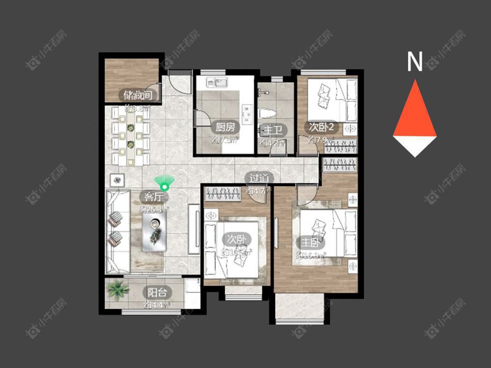 常州万科城在售二手房源户型图_小牛看房