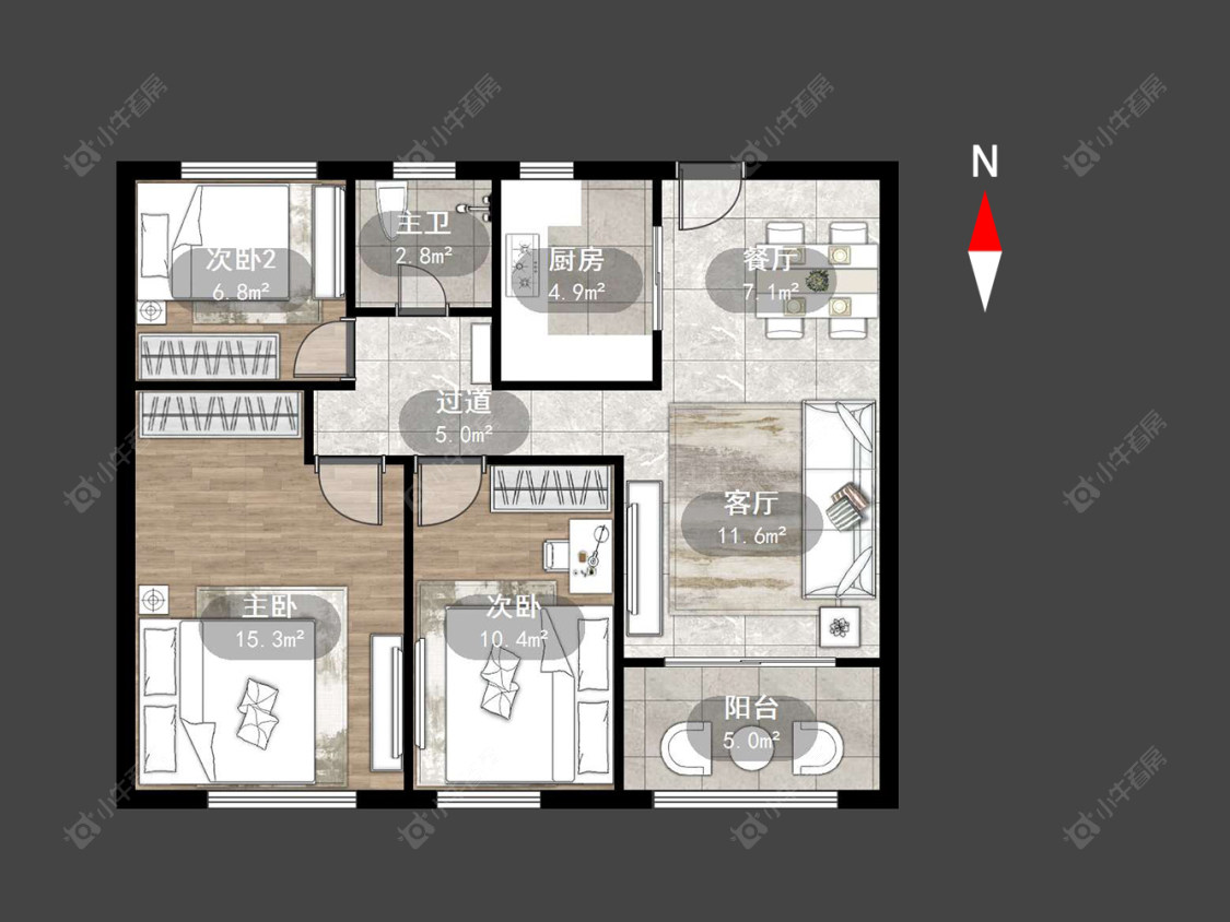 白马公馆房源户型图 常州白马公馆在售二手房源户型图_小牛看房