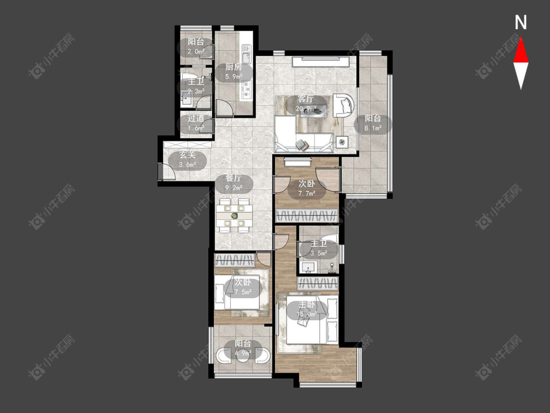 常州景瑞曦城在售二手房源户型图_小牛看房