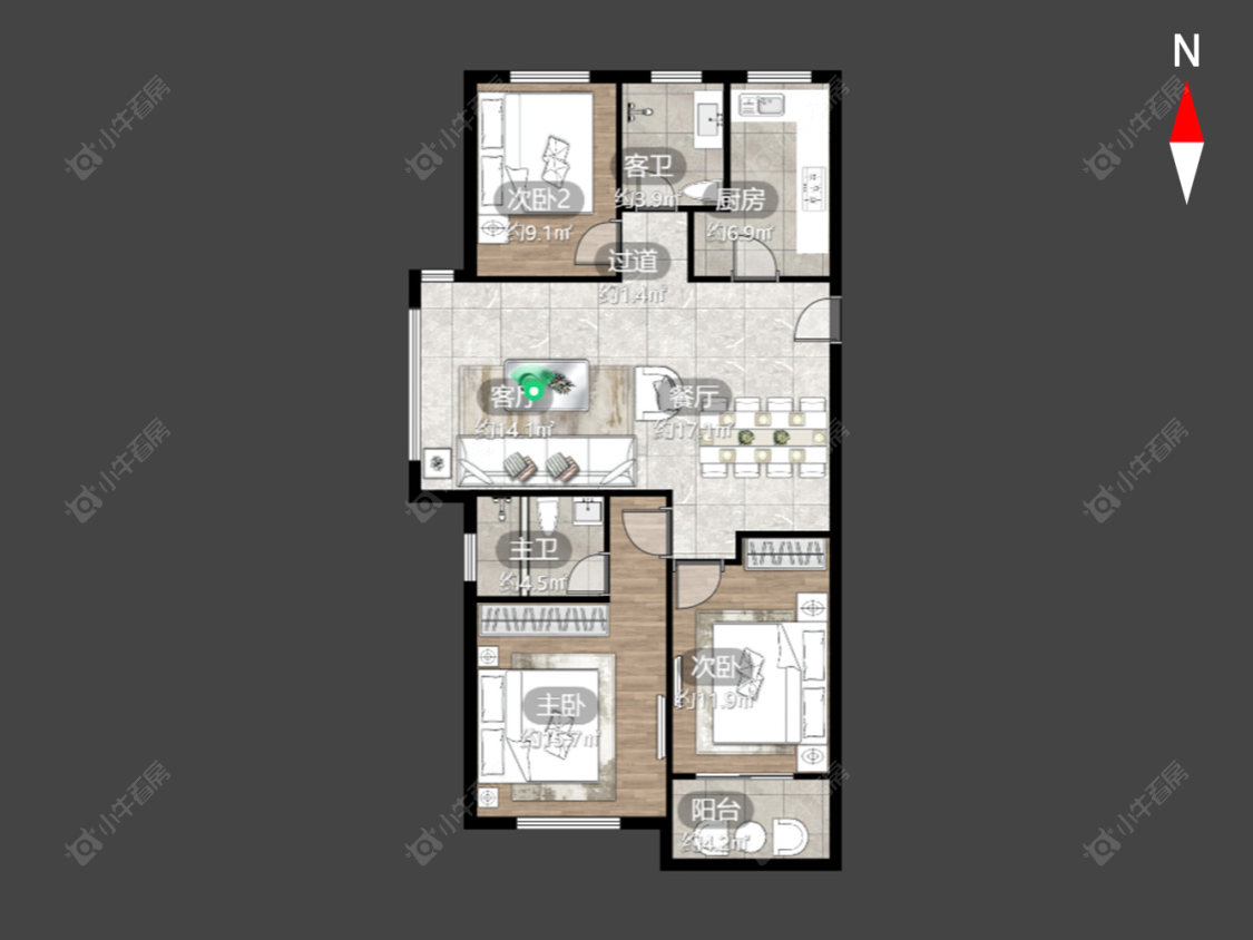 常州临津花园在售二手房源户型图_小牛看房