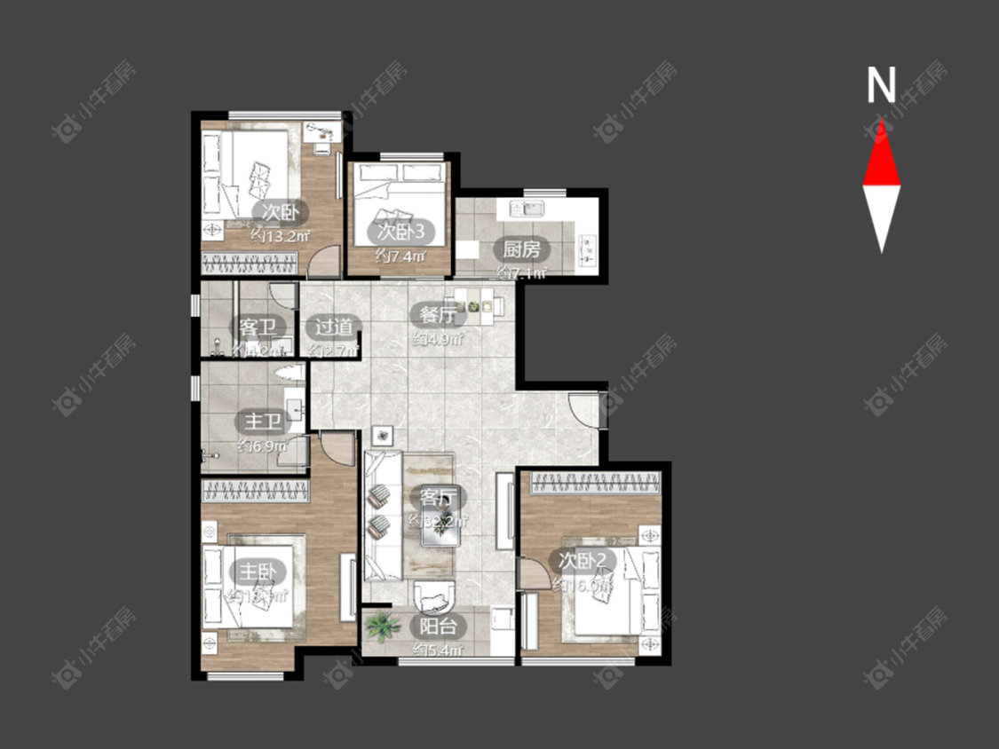 常州中海龙城花园北区在售二手房源户型图_小牛看房