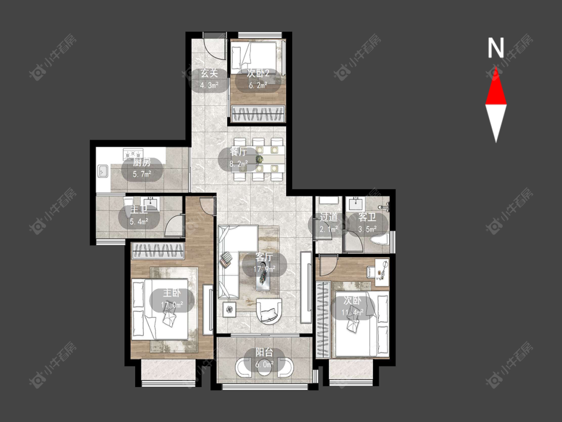 常州南博湾花园在售二手房源户型图_小牛看房