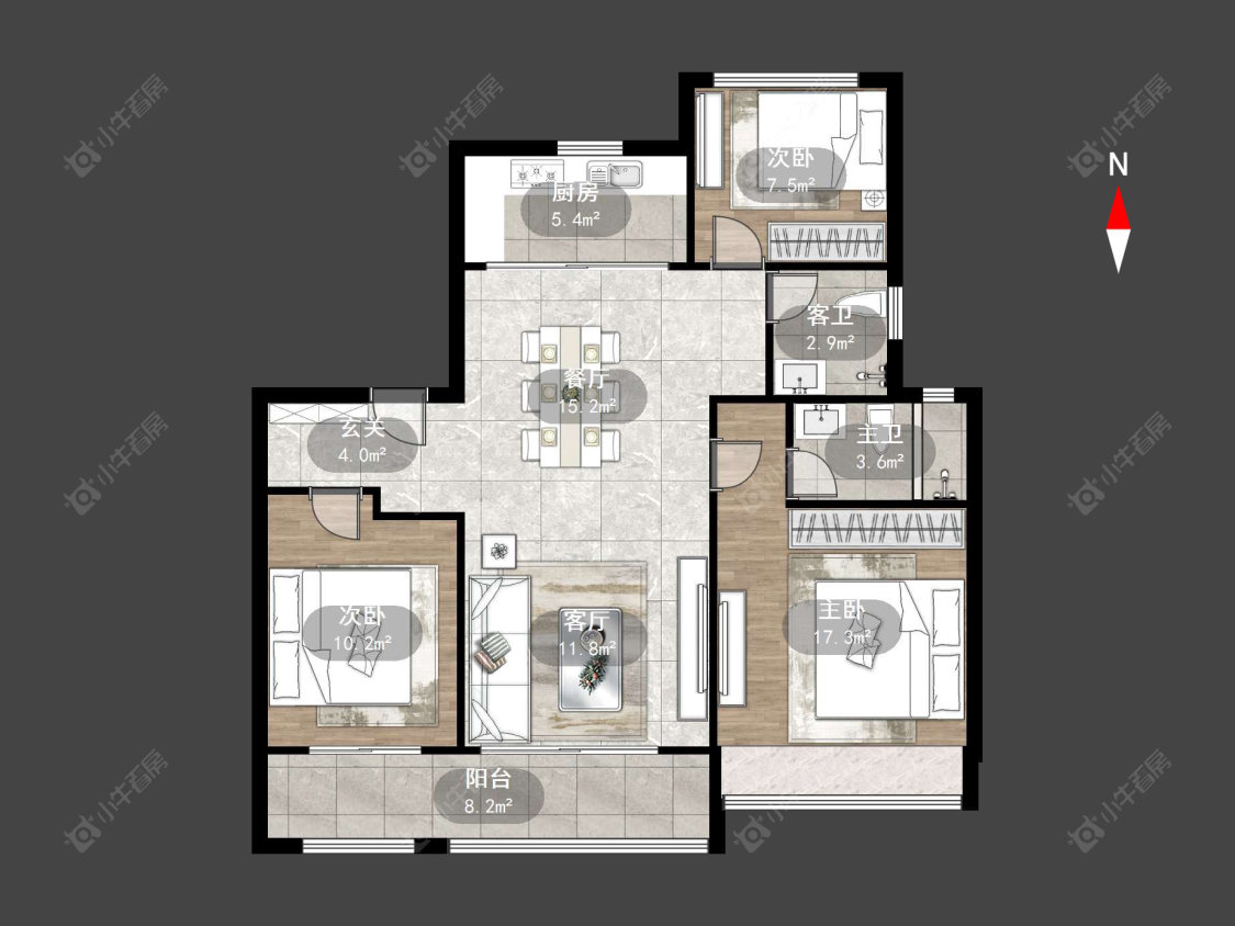 常州万科理想城四期在售二手房源户型图_小牛看房
