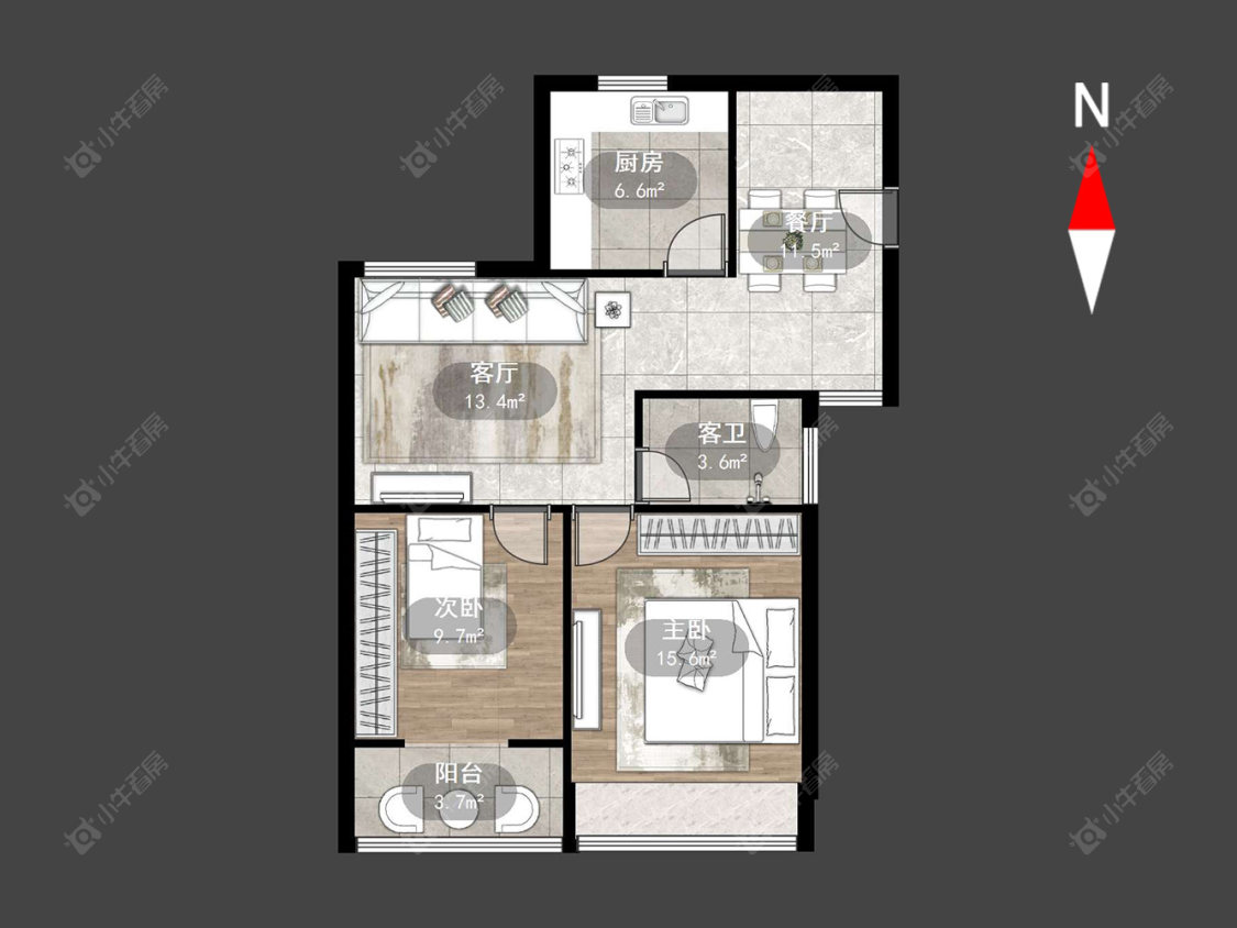 常州南河家园在售二手房源户型图_小牛看房