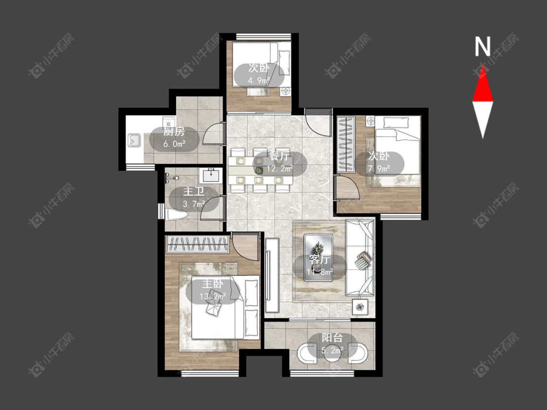 新城春天里房源户型图 常州新城春天里在售二手房源户型图_小牛看房