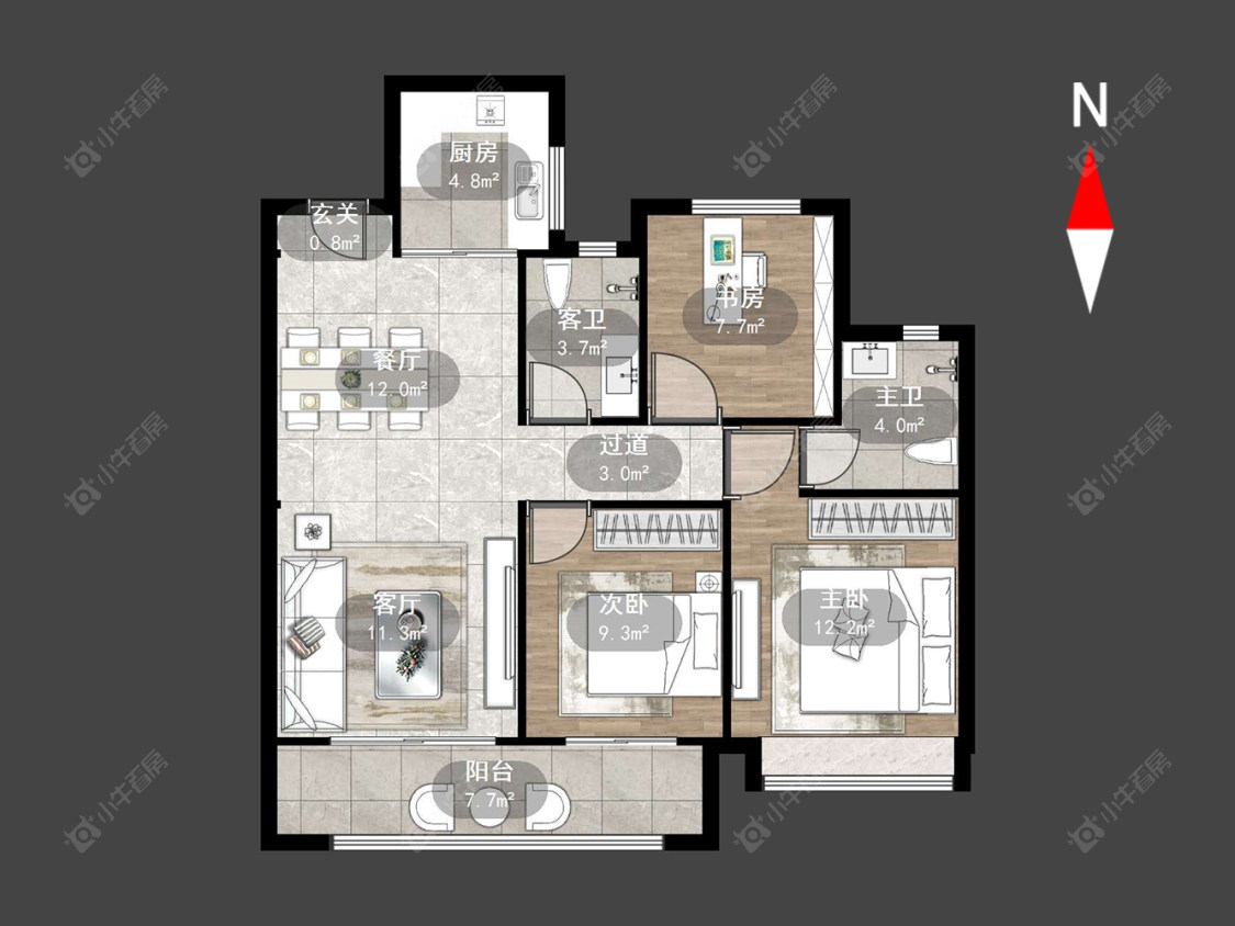 中梁金科启宸房源户型图 常州中梁金科启宸在售二手房源户型图_小牛看房