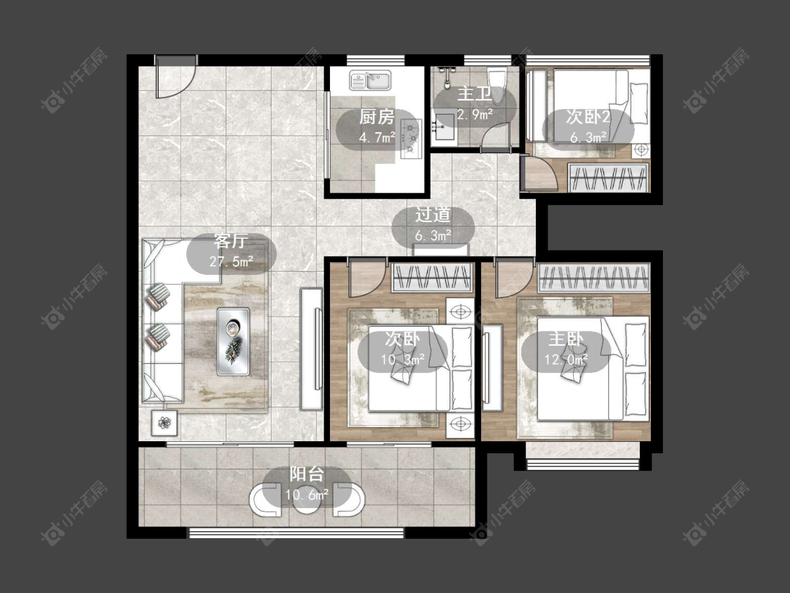 丹阳中海时代都会在售二手房源户型图_小牛看房