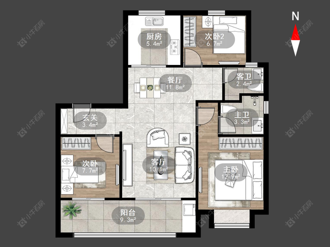 华润万象府房源户型图 常州华润万象府在售二手房源户型图_小牛看房