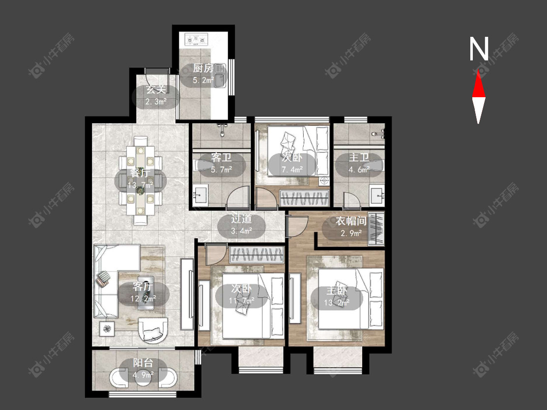 常州华润国际六期在售二手房源户型图_小牛看房