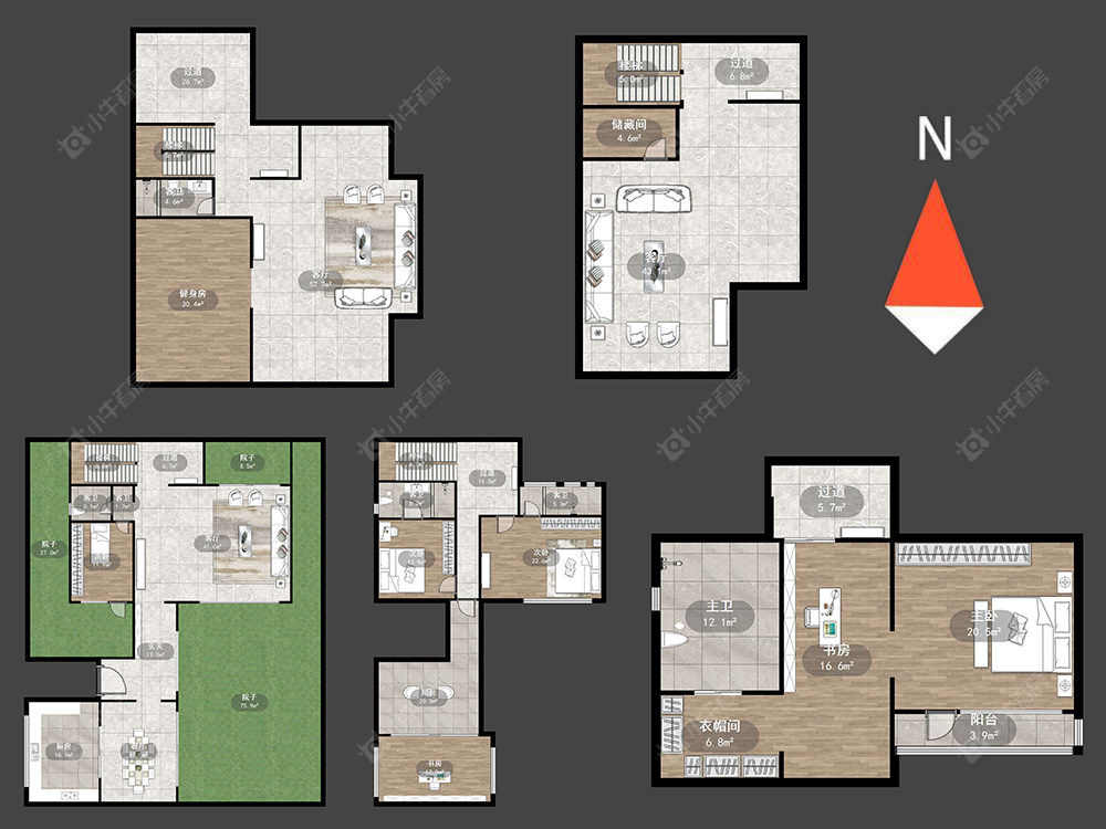 常州太湖院子在售二手房源户型图_小牛看房