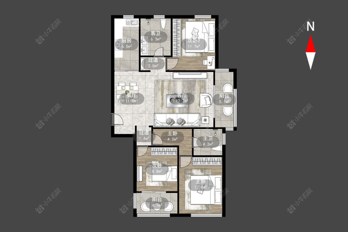 常州新城南都美域在售二手房源户型图_小牛看房