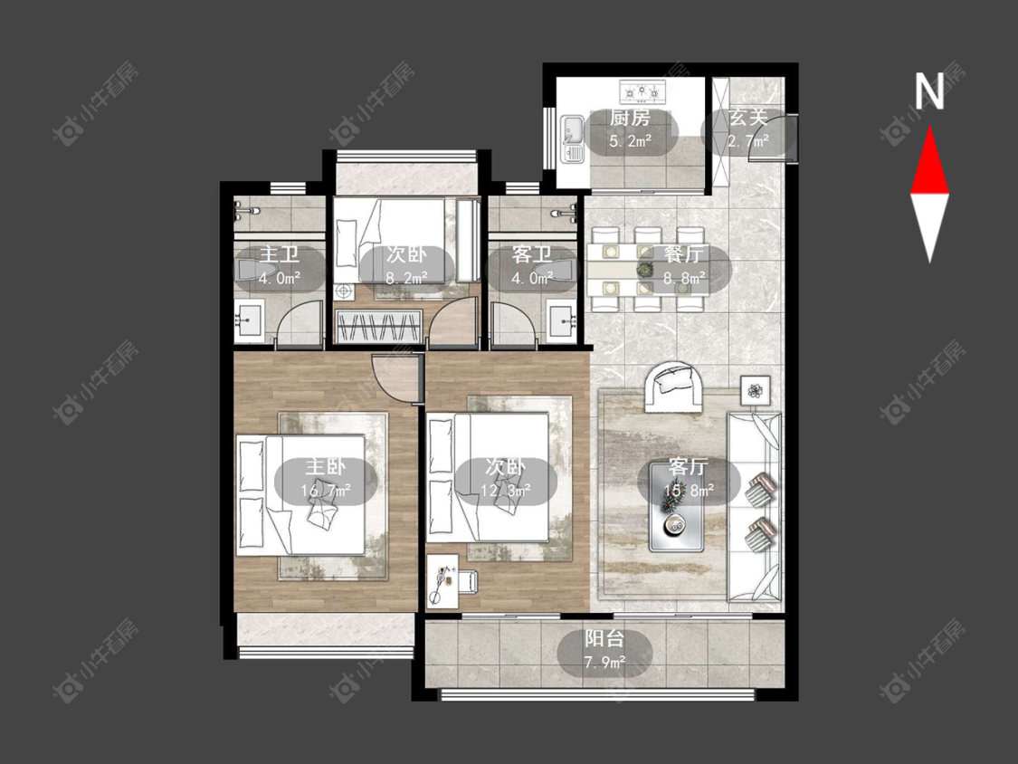 常州华盛品樾公馆在售二手房源户型图_小牛看房