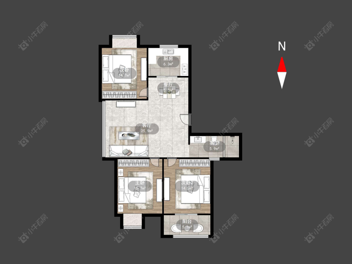 常州祥龙苑在售二手房源户型图_小牛看房