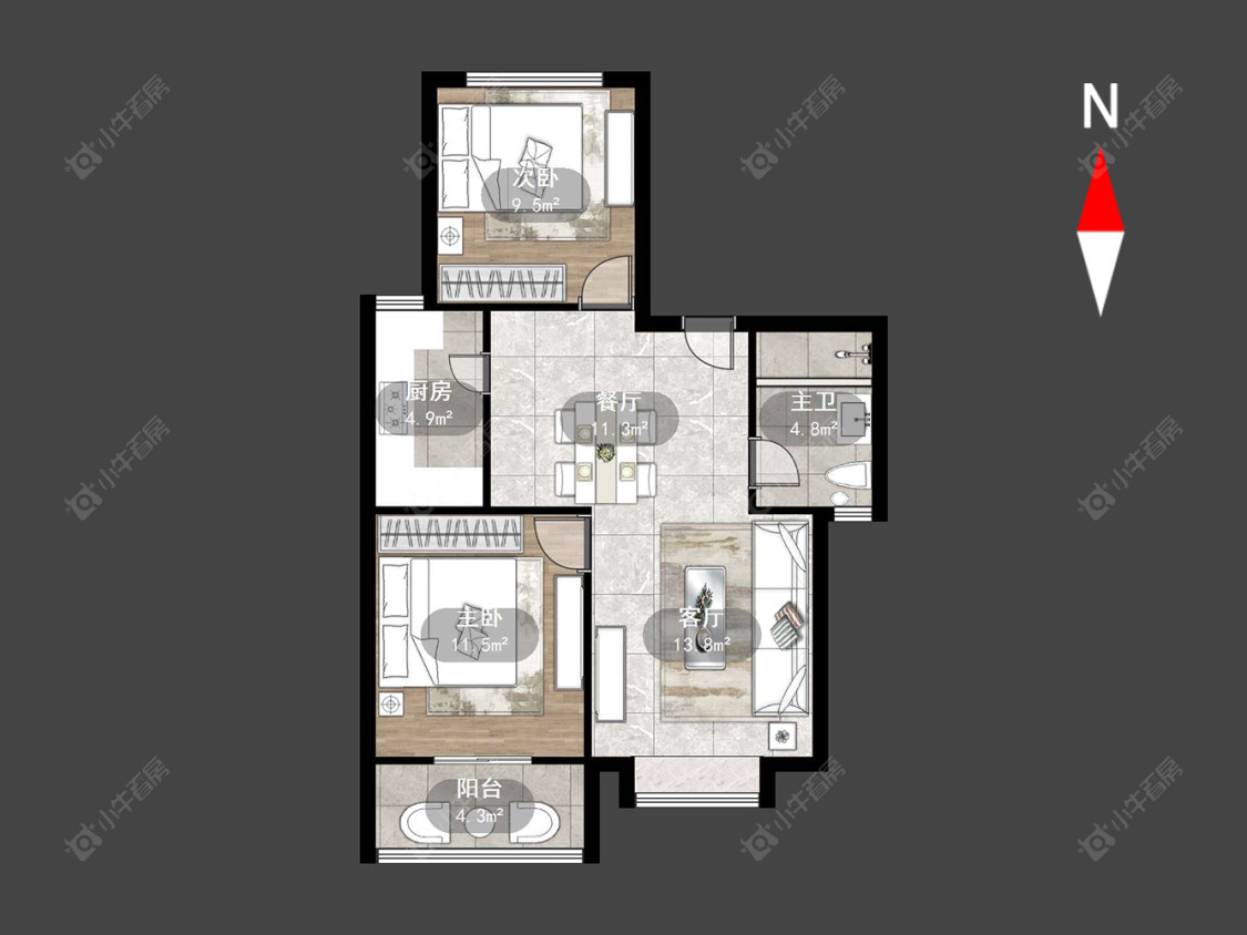 滨江明珠城东区房源户型图 常州滨江明珠城东区在售二手房源户型图_小牛看房
