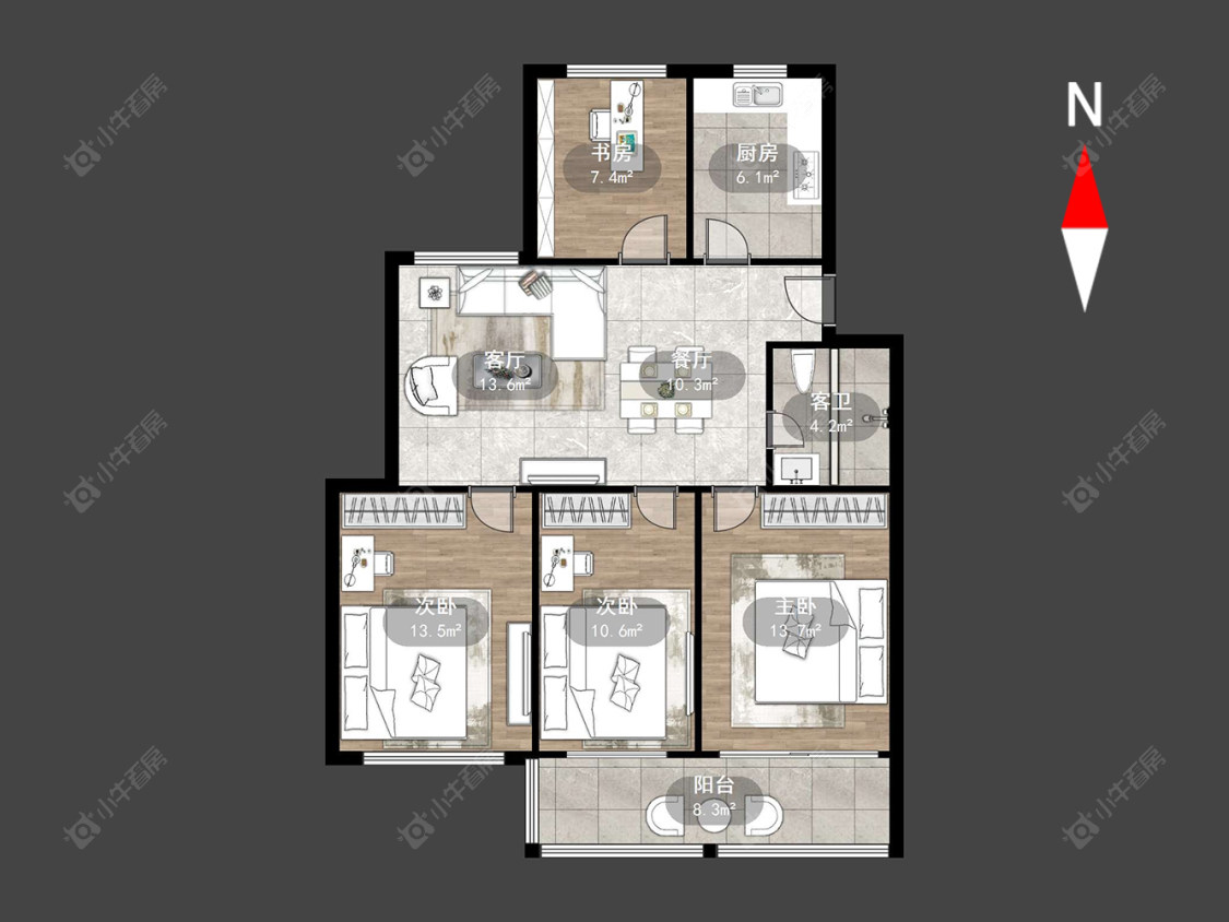 常州花园西村在售二手房源户型图_小牛看房
