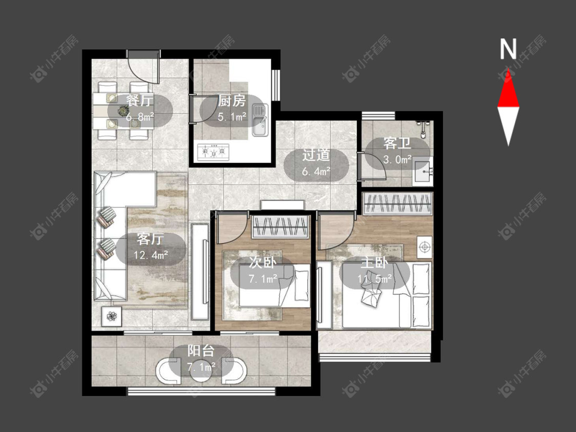 常州邹新花园D区在售二手房源户型图_小牛看房