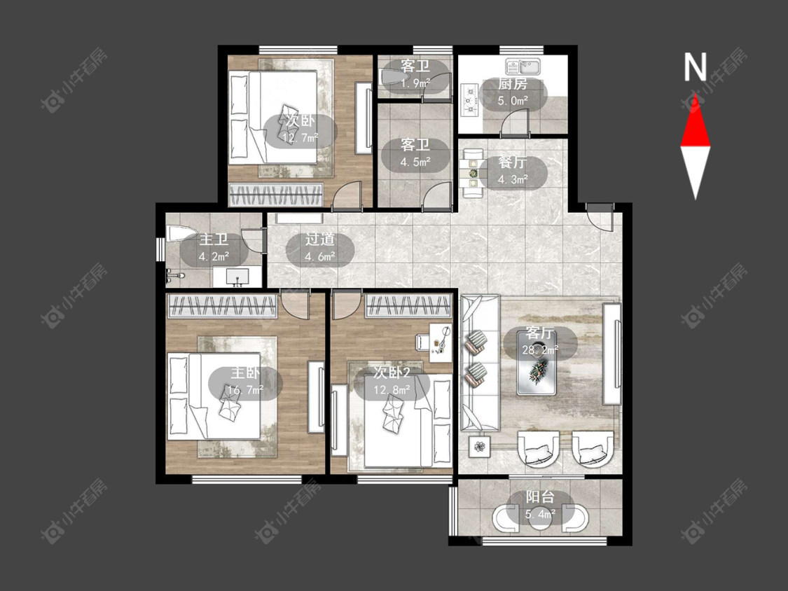 常州百馨苑南苑在售二手房源户型图_小牛看房