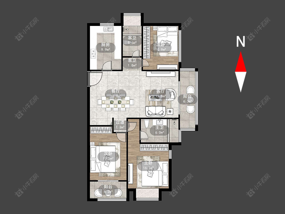 常州星河丹堤五区在售二手房源户型图_小牛看房