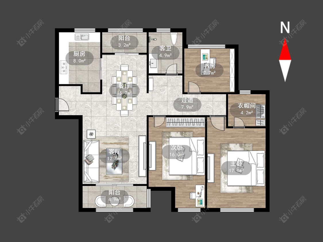 常州景瑞望府在售二手房源户型图_小牛看房