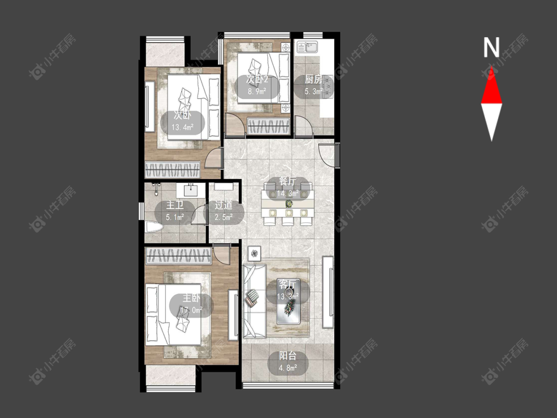 玉龙湾花园房源户型图 常州玉龙湾花园在售二手房源户型图_小牛看房