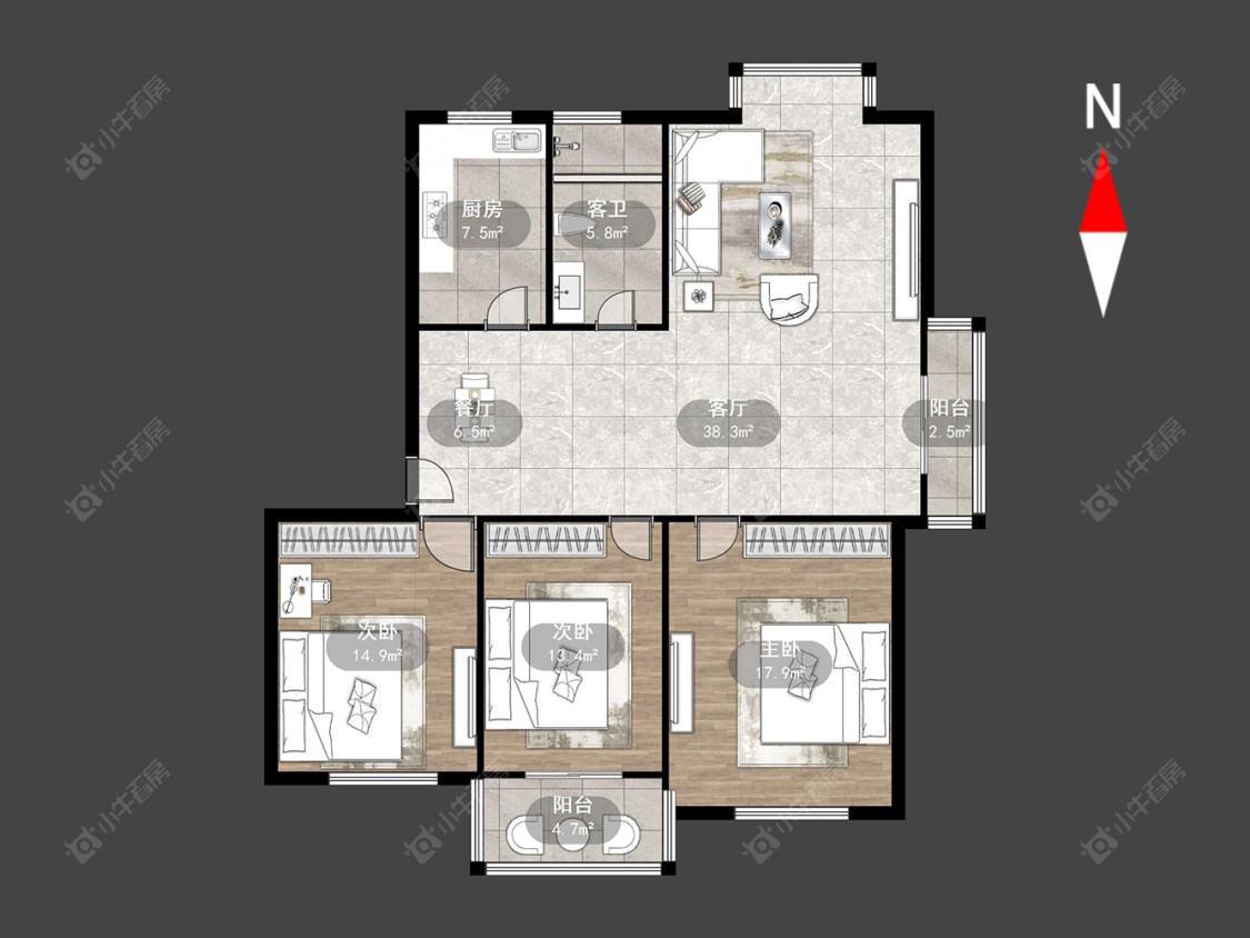常州友谊家苑在售二手房源户型图_小牛看房