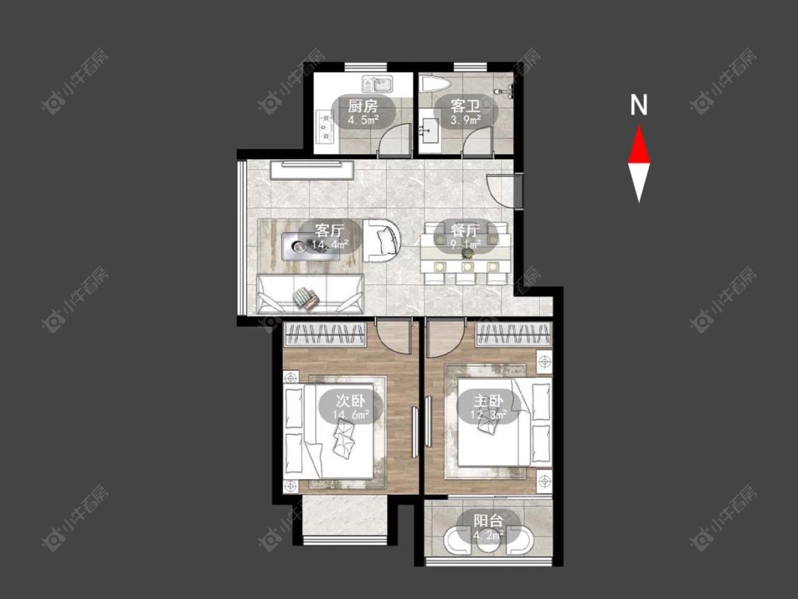 常州百馨西苑一二期在售二手房源户型图_小牛看房