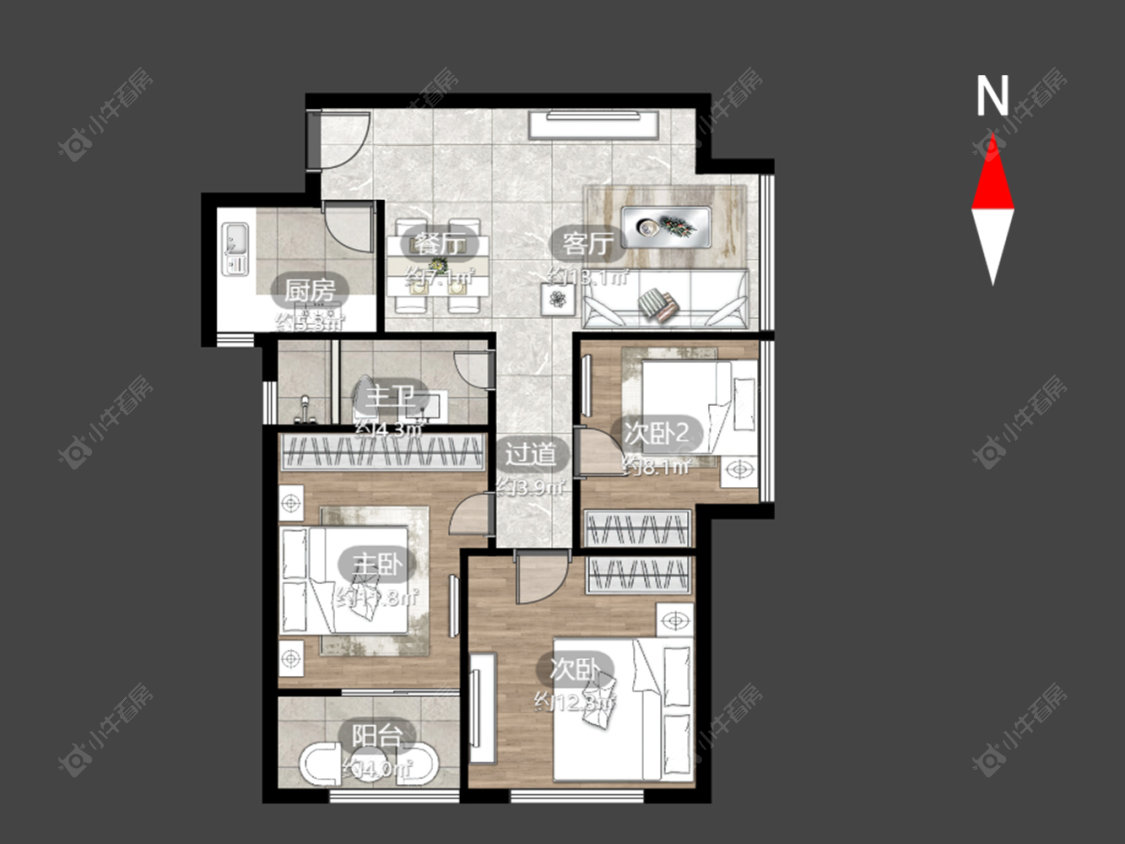 常州金百国际在售二手房源户型图_小牛看房