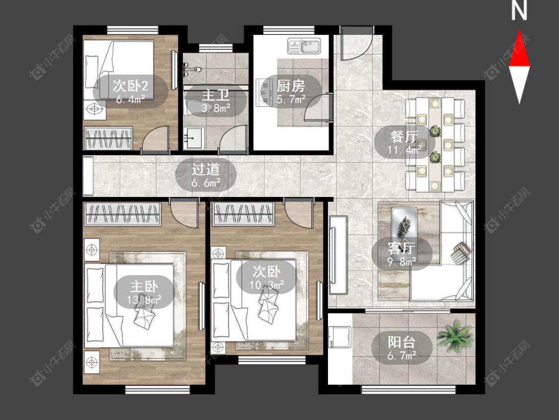常州蔚蓝天地一二期在售二手房源户型图_小牛看房