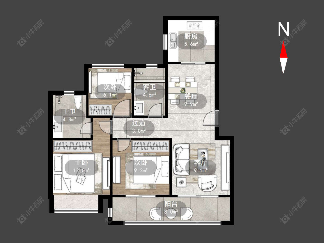 常州龙运天城在售二手房源户型图_小牛看房