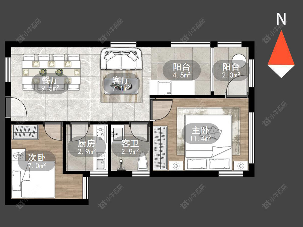 常州顺天花苑在售二手房源户型图_小牛看房