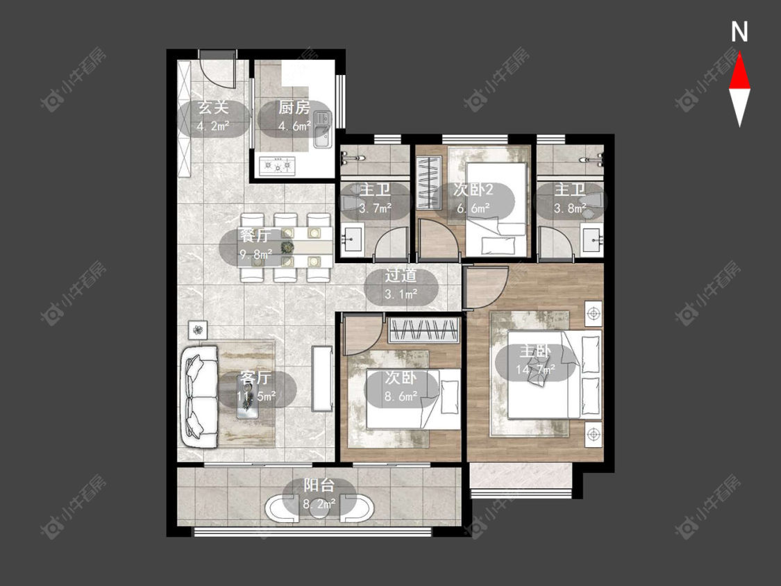 常州保利和光晨樾在售二手房源户型图_小牛看房